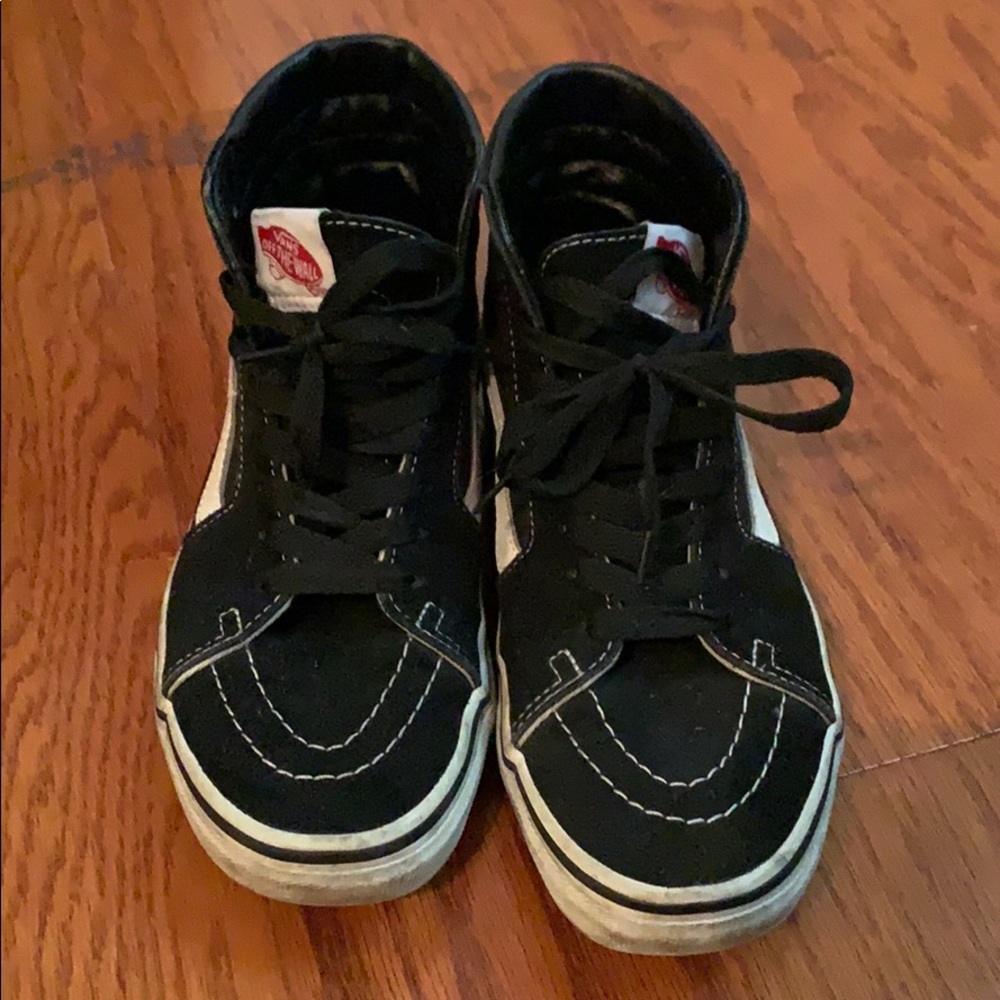 Vans SK8-Hi Black with Black Laces (Women’s 6.5)